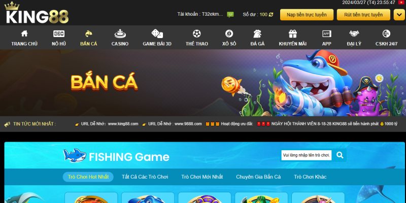 Sảnh game bắn cá hấp dẫn